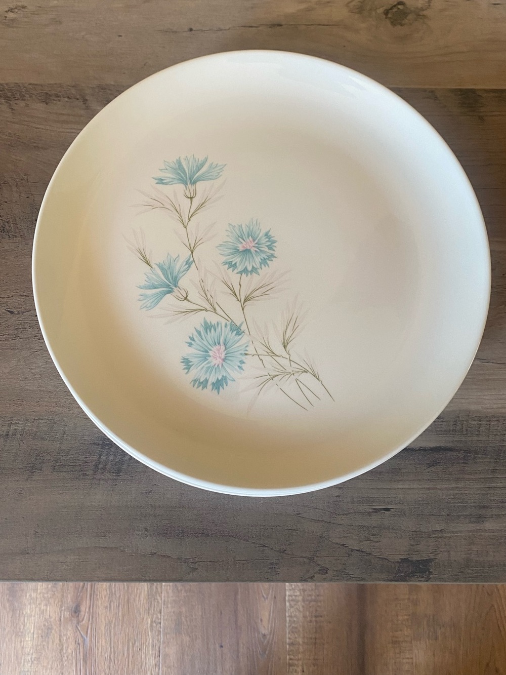 Vintage Dinner Plate with Blue Floral Design - 10 in - set of 4